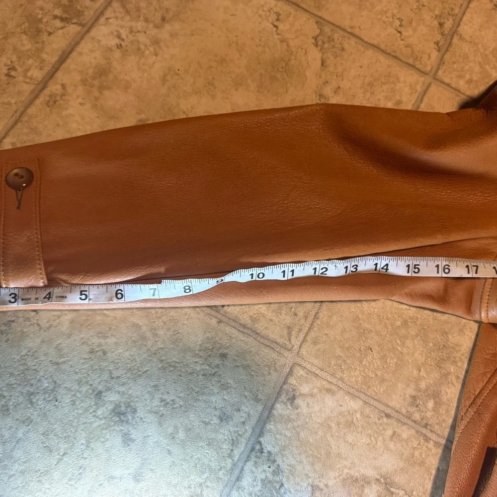 Vintage Genuine Deerskin Leather Coat Custom Made Brown Quilted Western Jacket